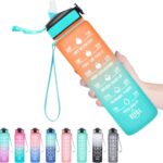 1 Liter Frosted Water Bottles Orange And Blue