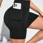 High Waist Gym Shorts With Phone Pocket