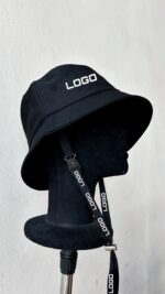 Black Removable Clips Bucket Hats Own Logo - Image 2