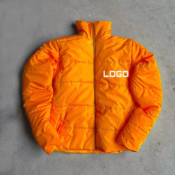 Nylon Puffer Jacket Pocket Print Own Logo